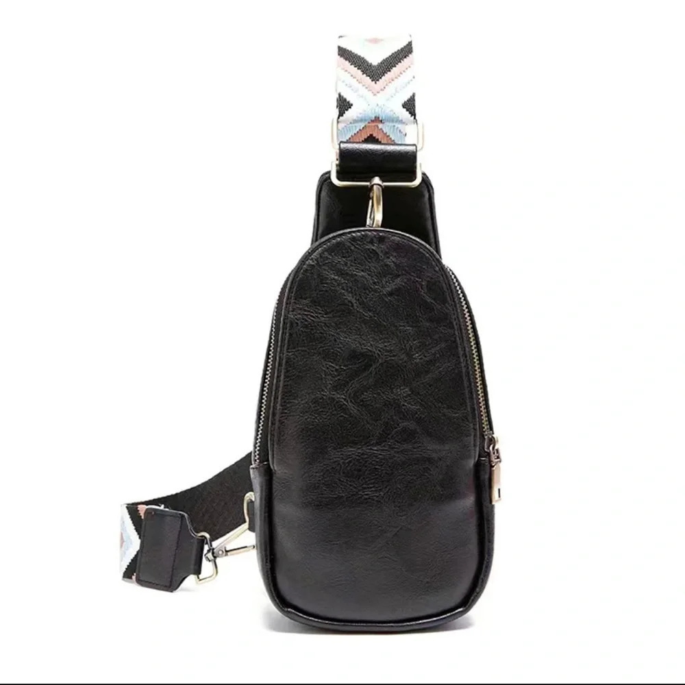 NEW black sling bag with strap